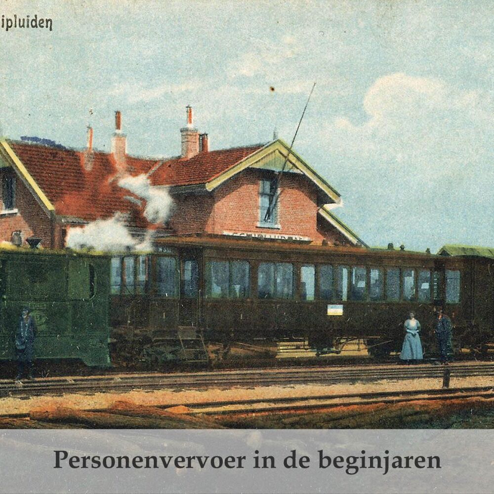 prentkaart van het oude tramstation in Schipluiden Midden-Delfland dat nu Museum Het Tramstation is